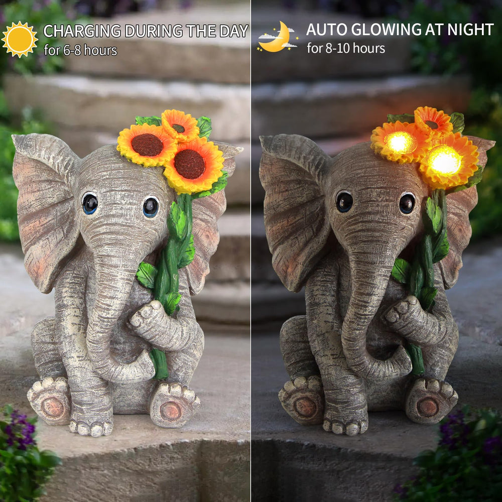 Sinhra elephant on porch showing decorative appeal and welcoming curb feel