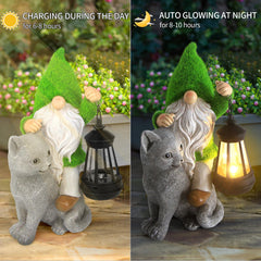Sinhra gnome with cat side profile displaying compact size and charming design