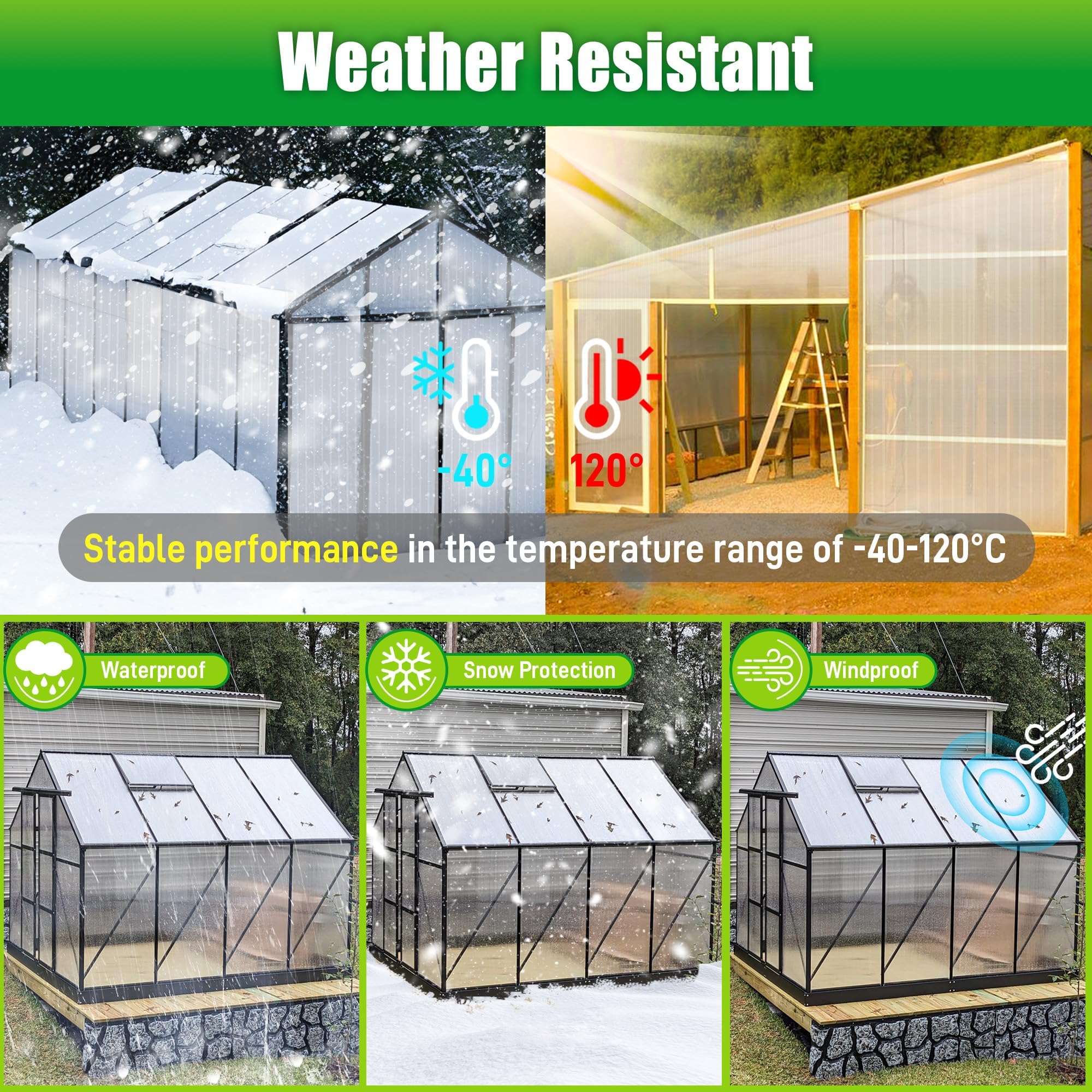 Sinimaka panel installed in greenhouse providing bright, protected growing space