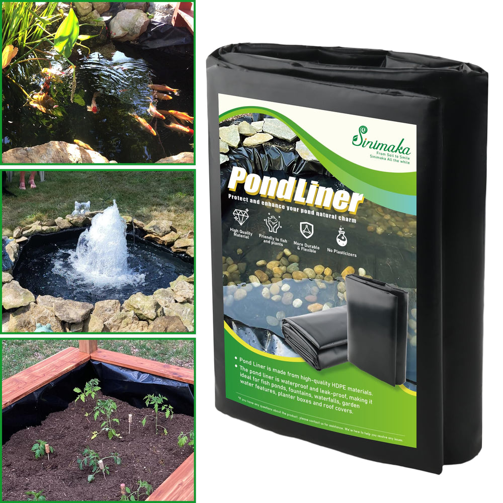 Sinimaka pond liner front folded showing size and easy handling benefit