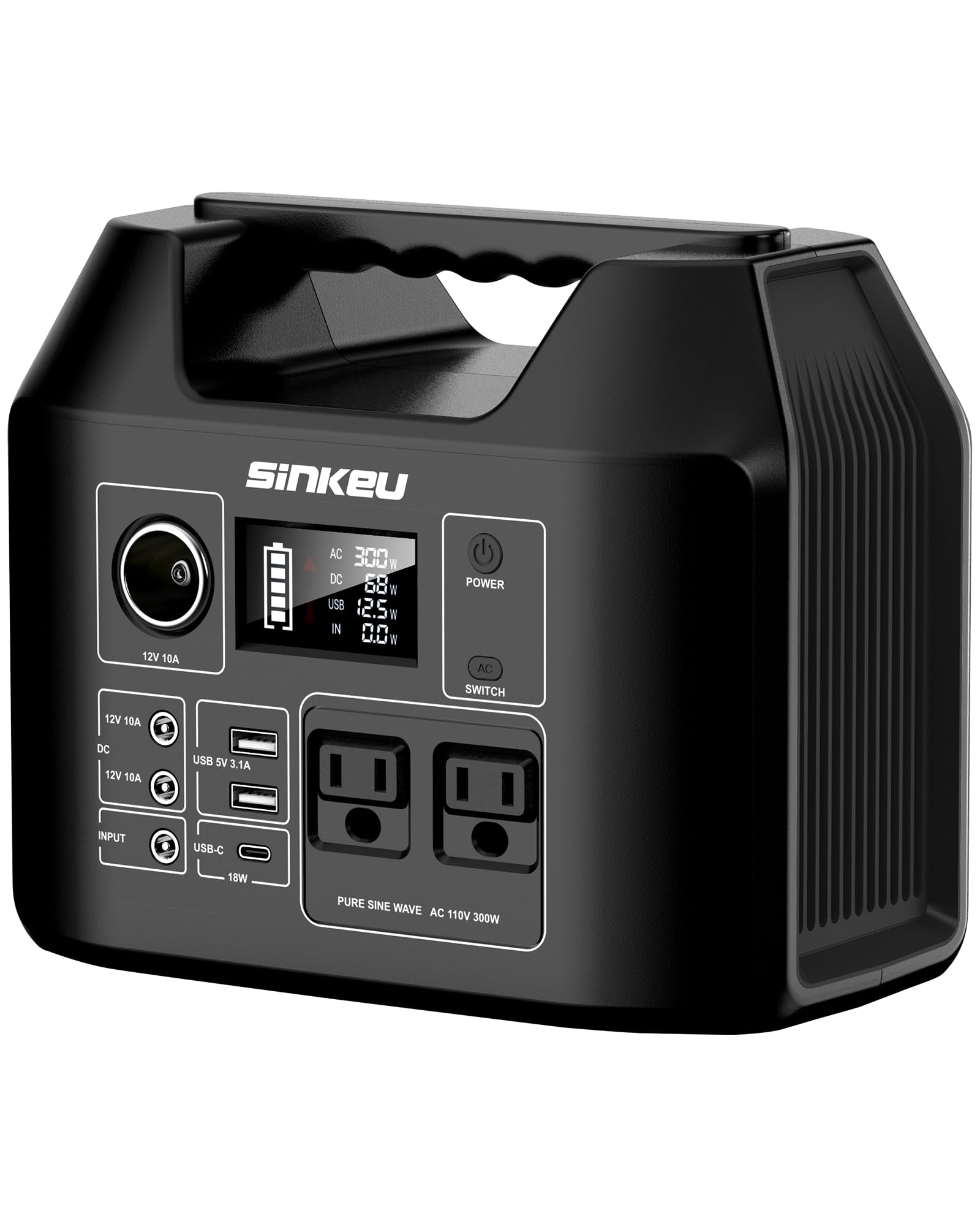 SinKeu front panel view showing ports and display, practical control and visibility