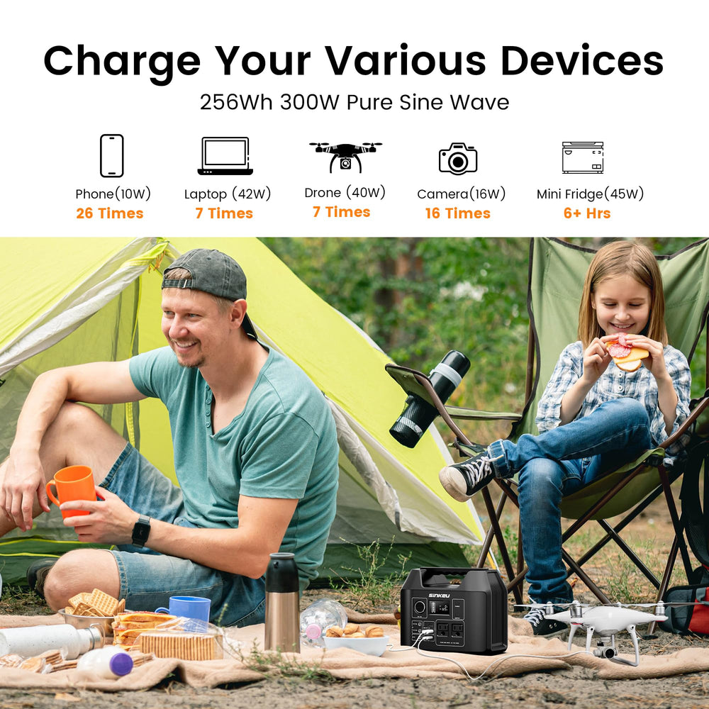 SinKeu powering a laptop outdoors demonstrating reliable work or travel power