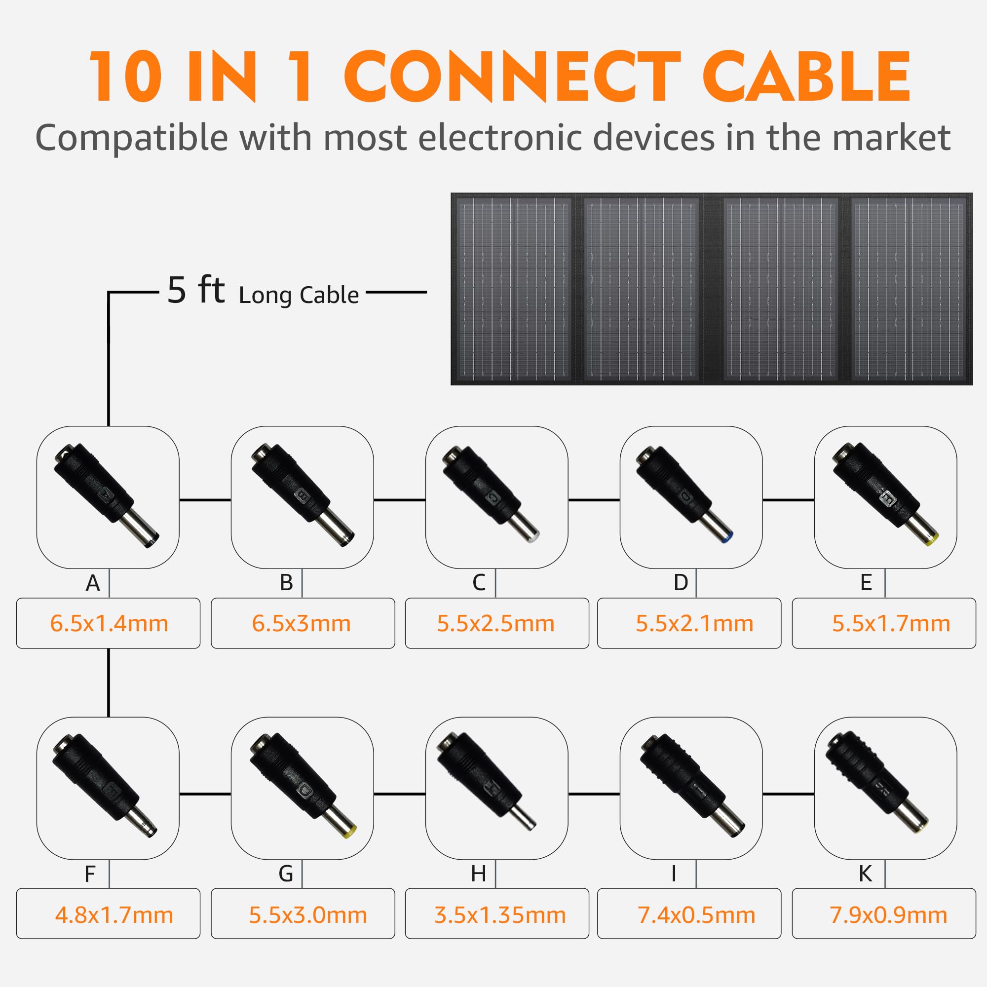 SinKeu ports and 10-in-1 adapters laid out for broad generator compatibility