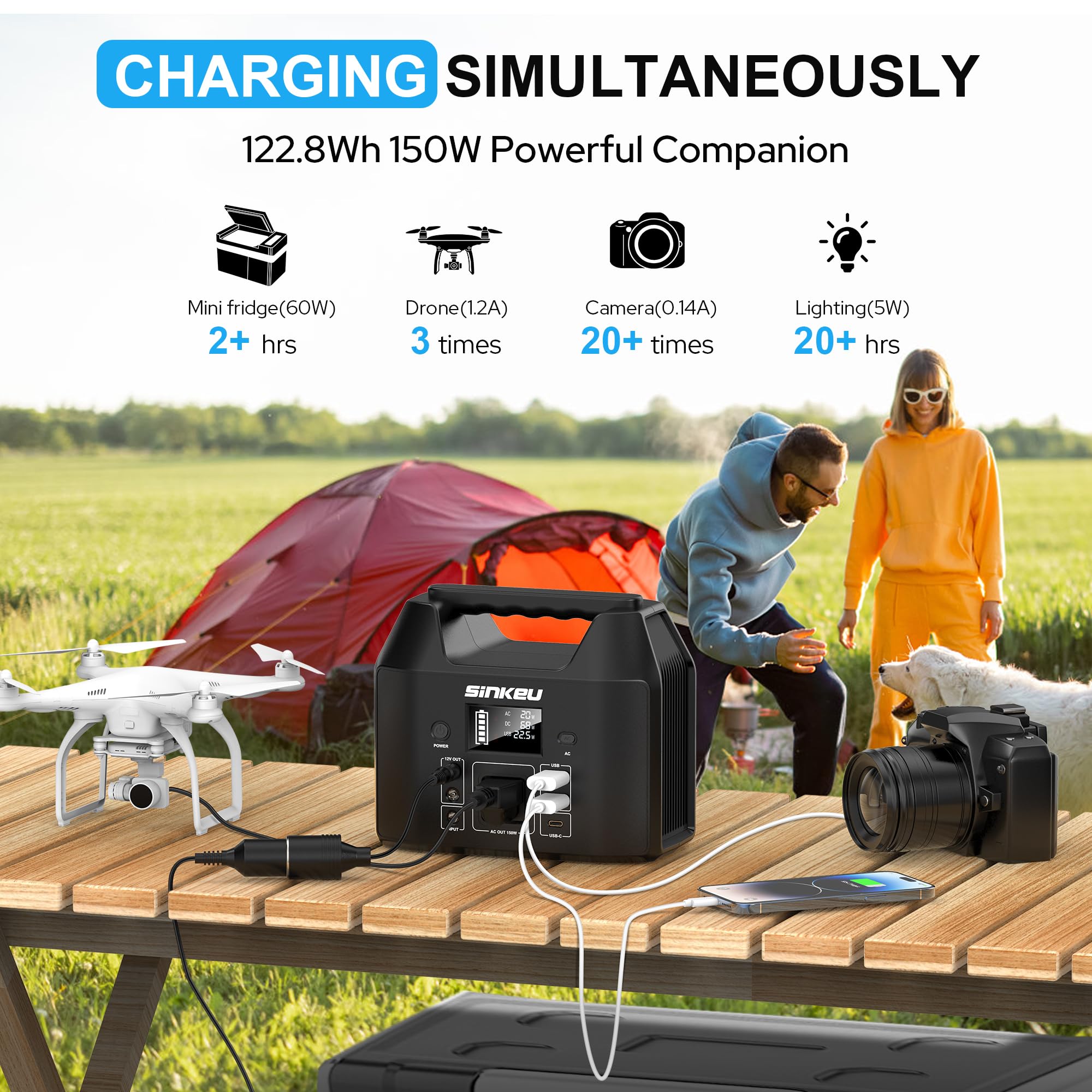 SinKeu top handle and digital display for easy carrying and status reading