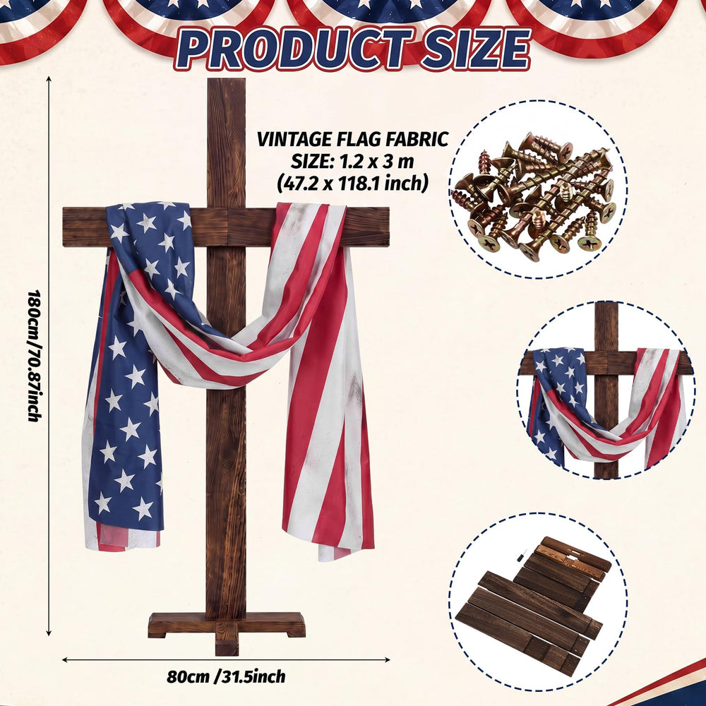 Sintuff close-up of vintage flag fabric highlighting rustic charm