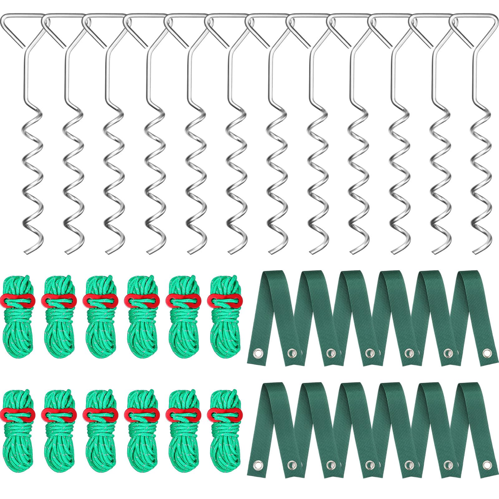 Sintuff kit front view showing stakes ropes straps and easy setup benefit