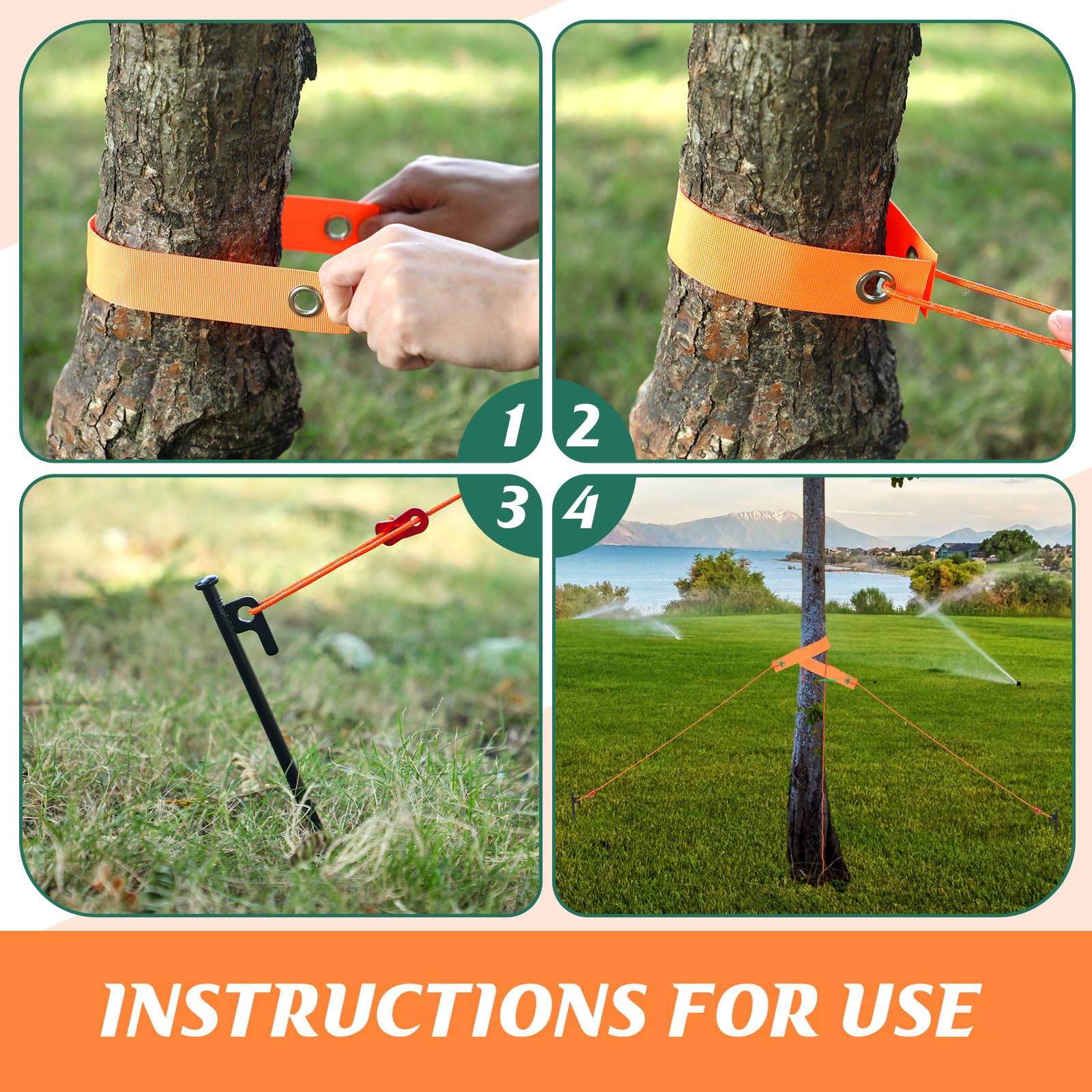 Sintuff installation on young tree demonstrating upright support