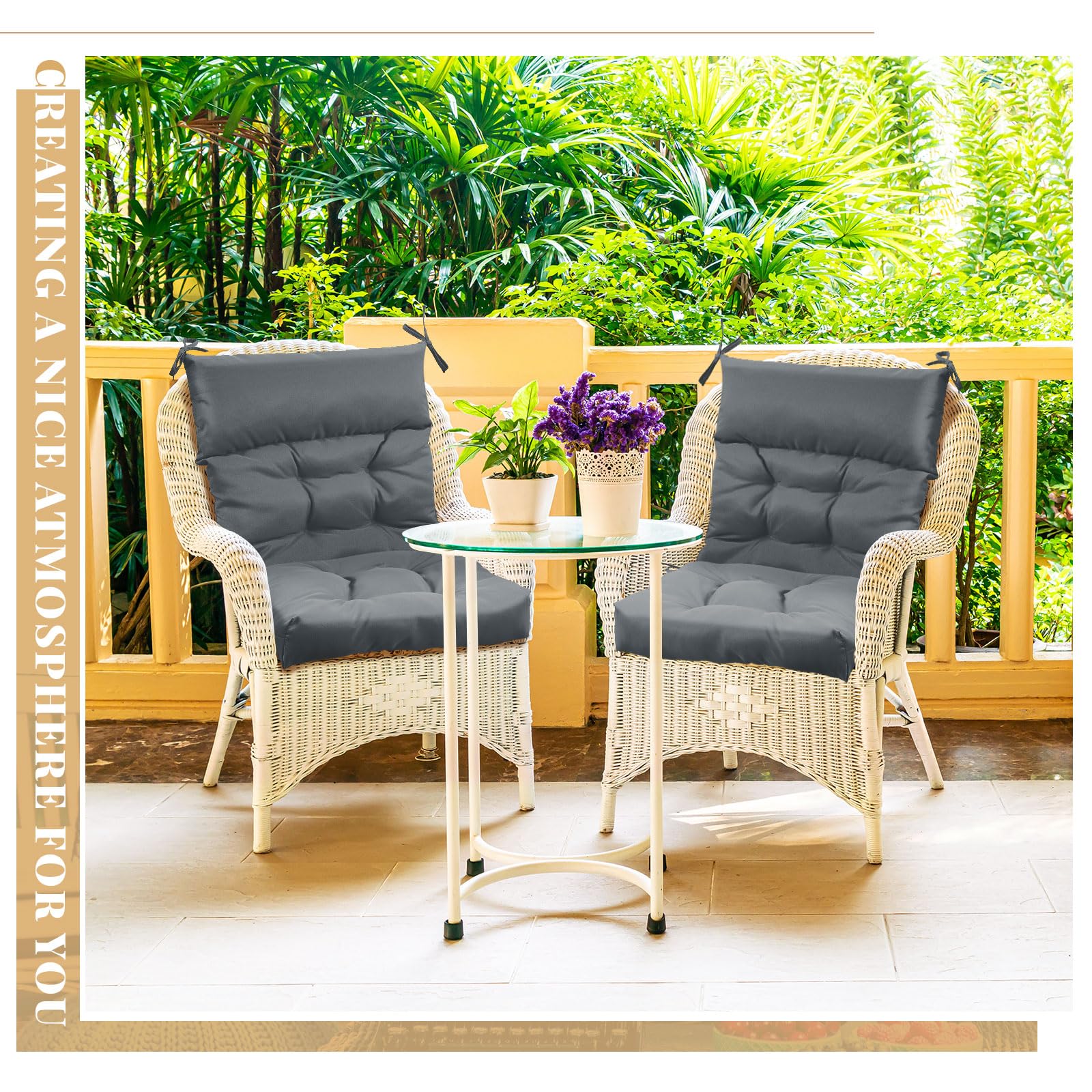 Sintuff cushions on a porch setting illustrating coordinated look and outdoor readiness