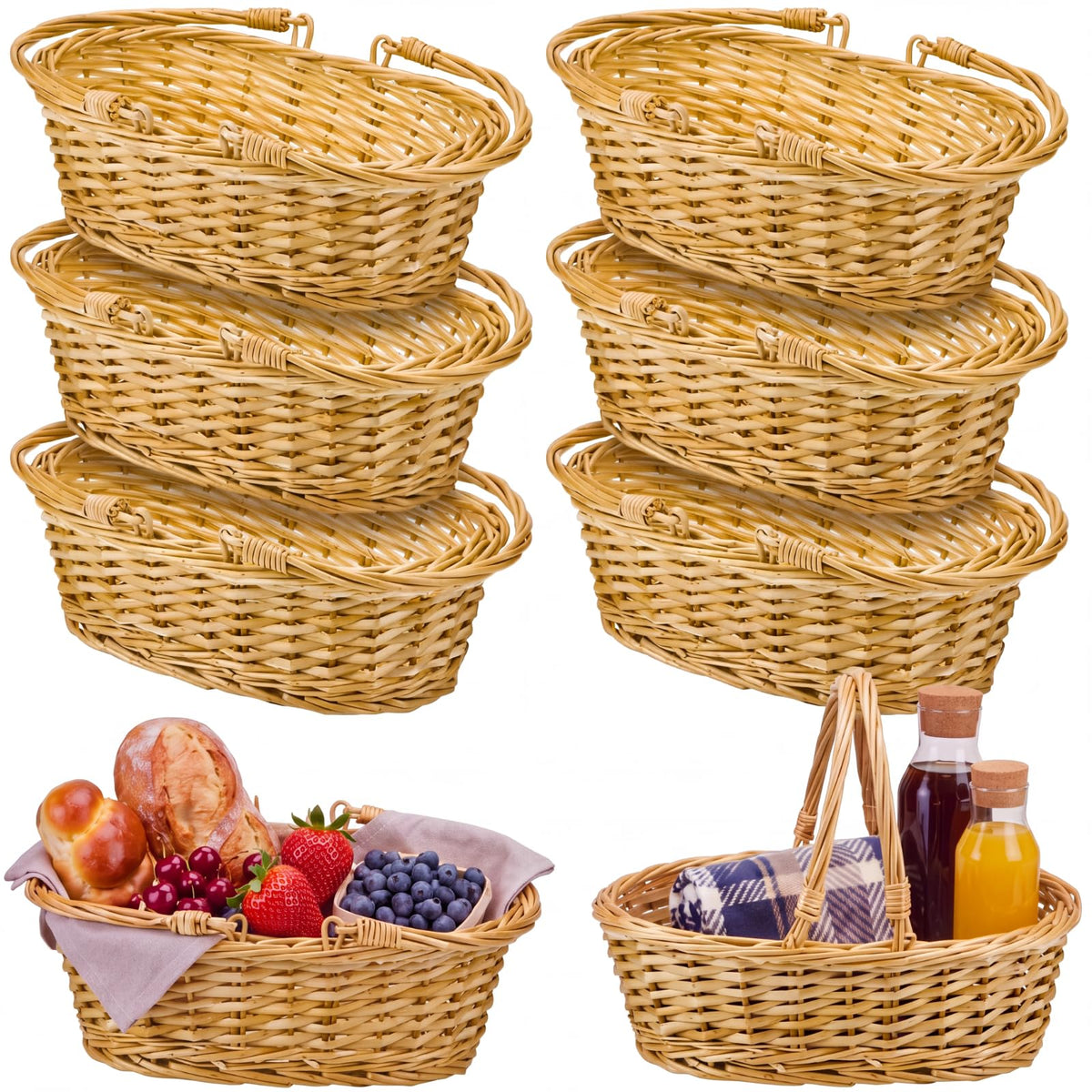 Sintuff oval front packaging showing natural wicker and handles for stylish storage