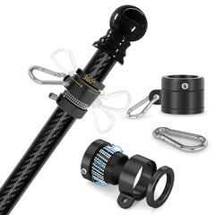 Sinyoeer flag pole front view showing sturdy fit and clean appearance