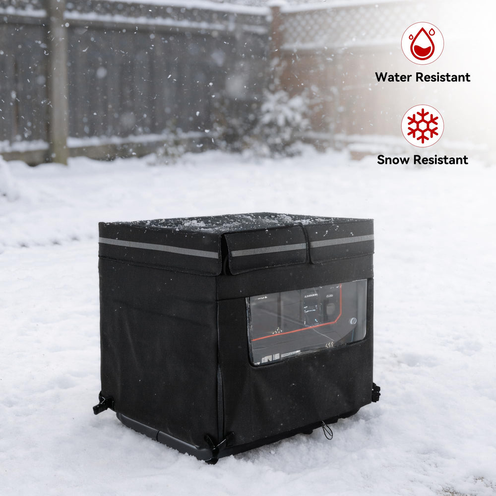 SIOKIUU drawstring bottom secured to generator keeping cover snug in wind