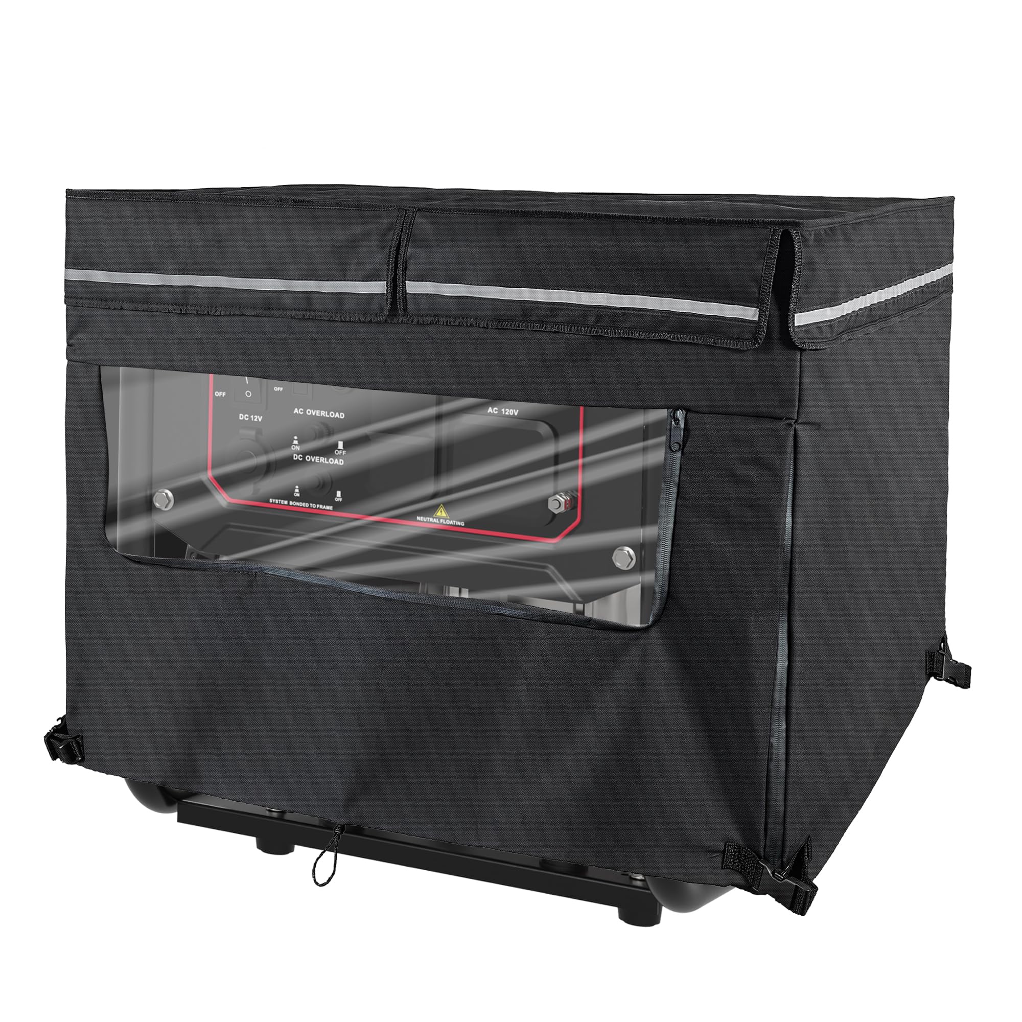 SIOKIUU front view of tent protecting generator, shows full coverage benefit