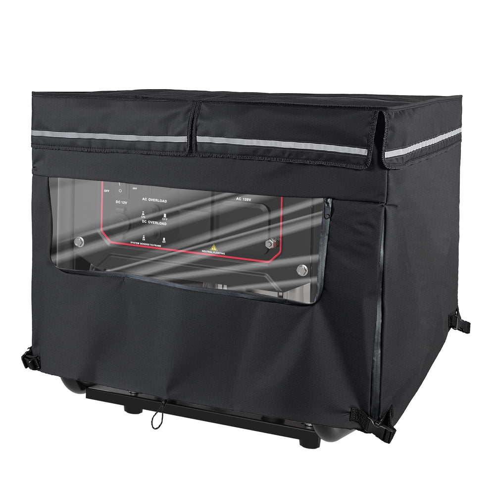 SIOKIUU front view of tent protecting generator, shows full coverage benefit