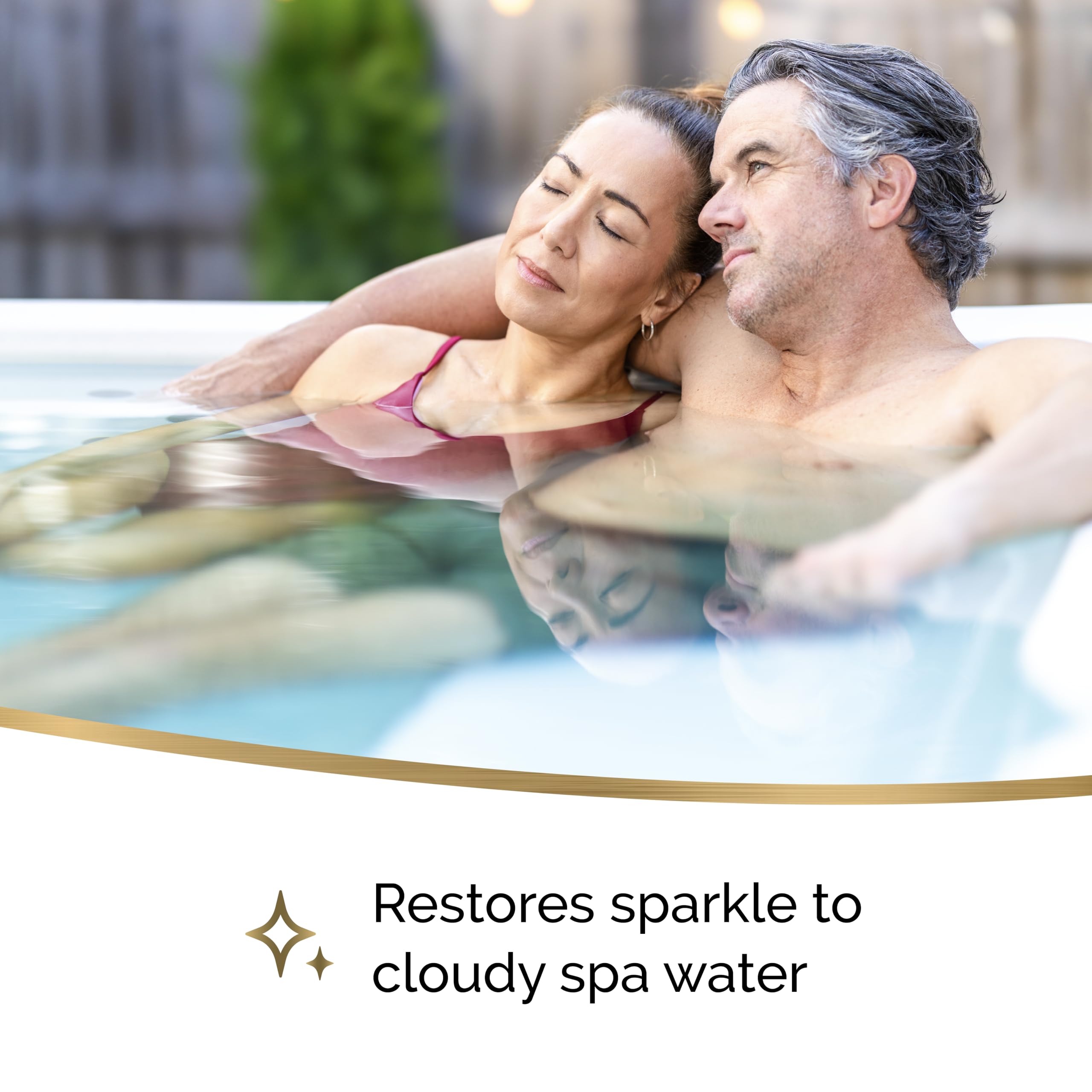 Evening spa lifestyle scene with Sirona-treated water delivering a relaxing clean soak