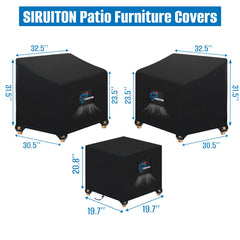 SIRUITON two chairs covered on a patio demonstrating protection from rain and dirt