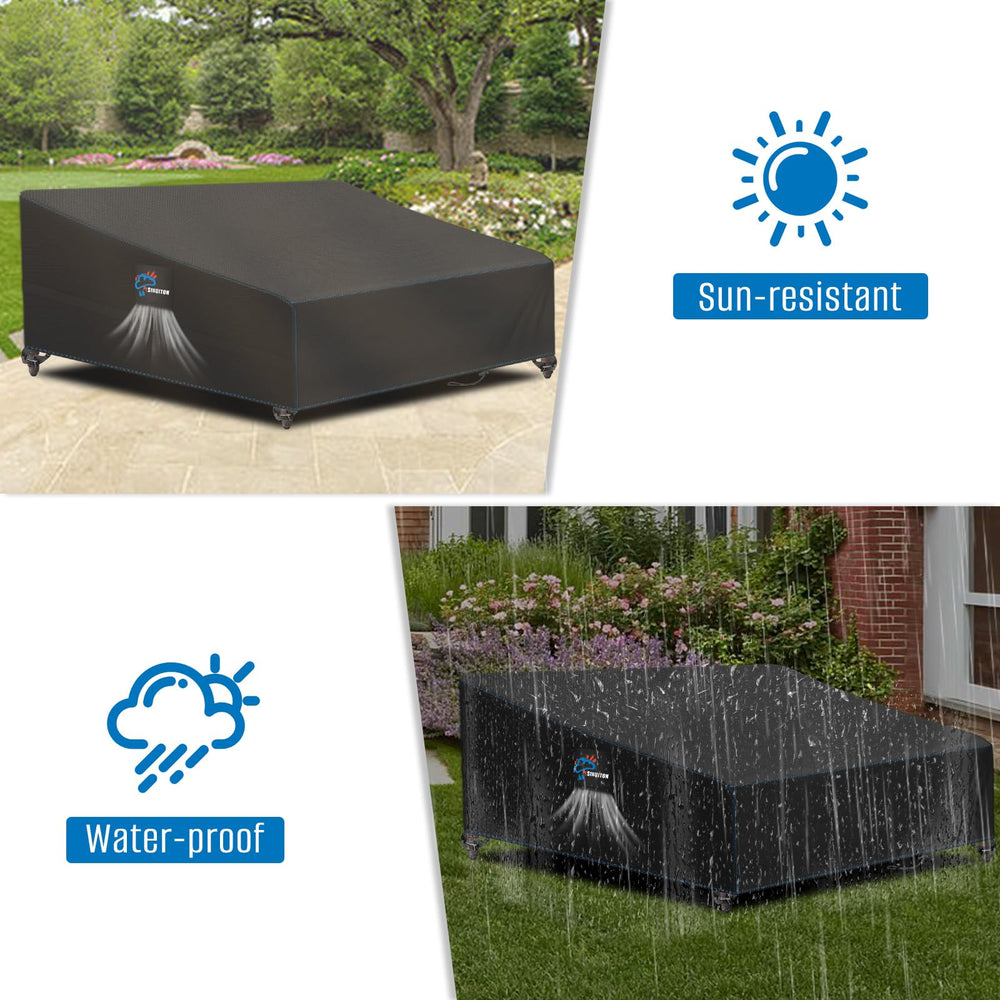 SIRUITON daybed with cover in garden lifestyle scene protecting cushions
