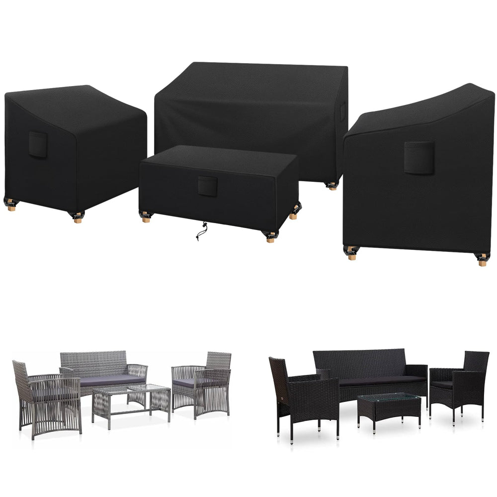 SIRUITON full 4-piece cover set shown on patio protecting furniture