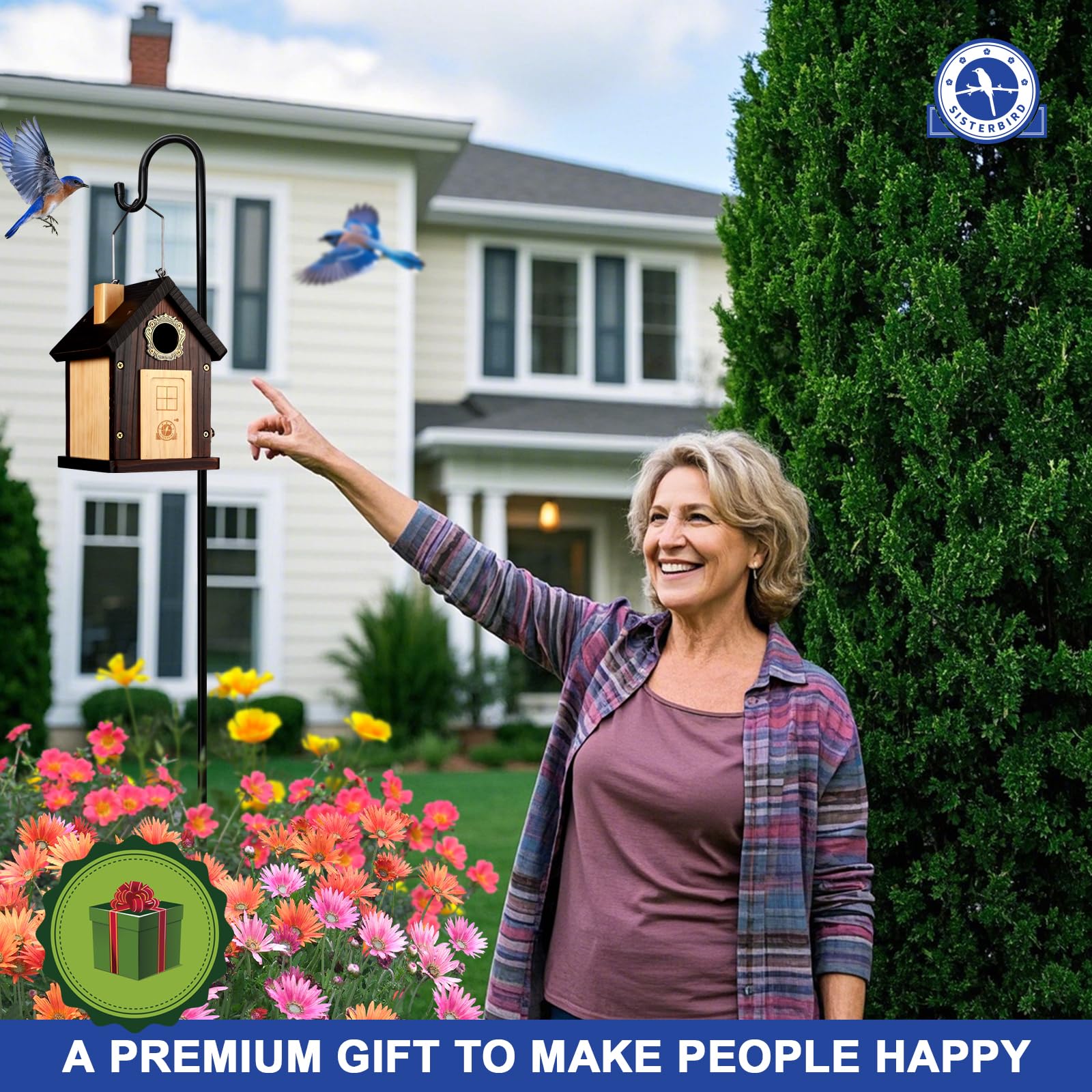 SISTERBIRD garden lifestyle scene demonstrating decorative appeal and bird attraction