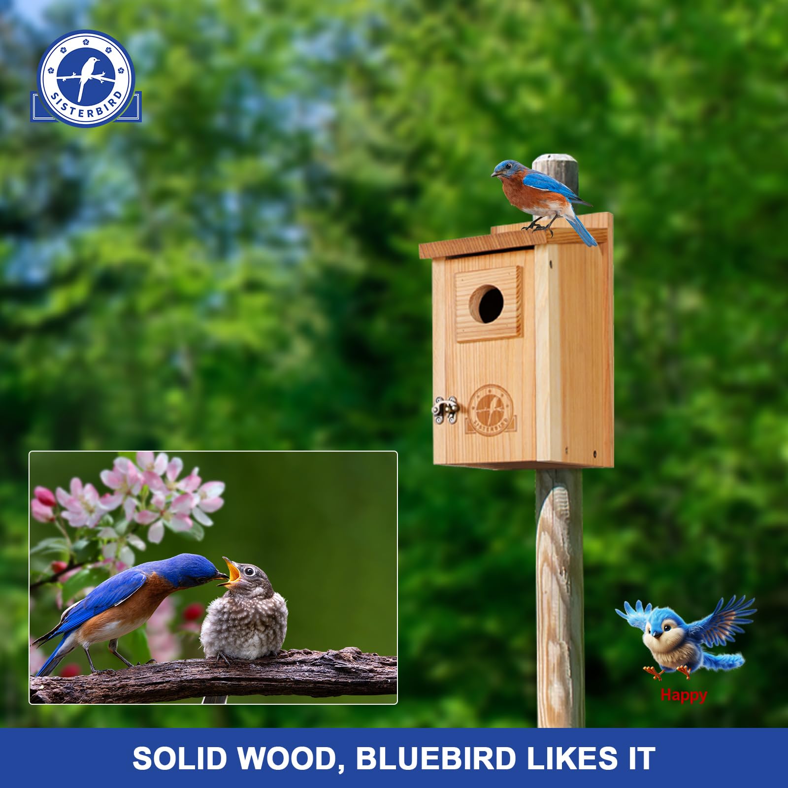 SISTERBIRD open front door for easy cleaning and seasonal maintenance benefit