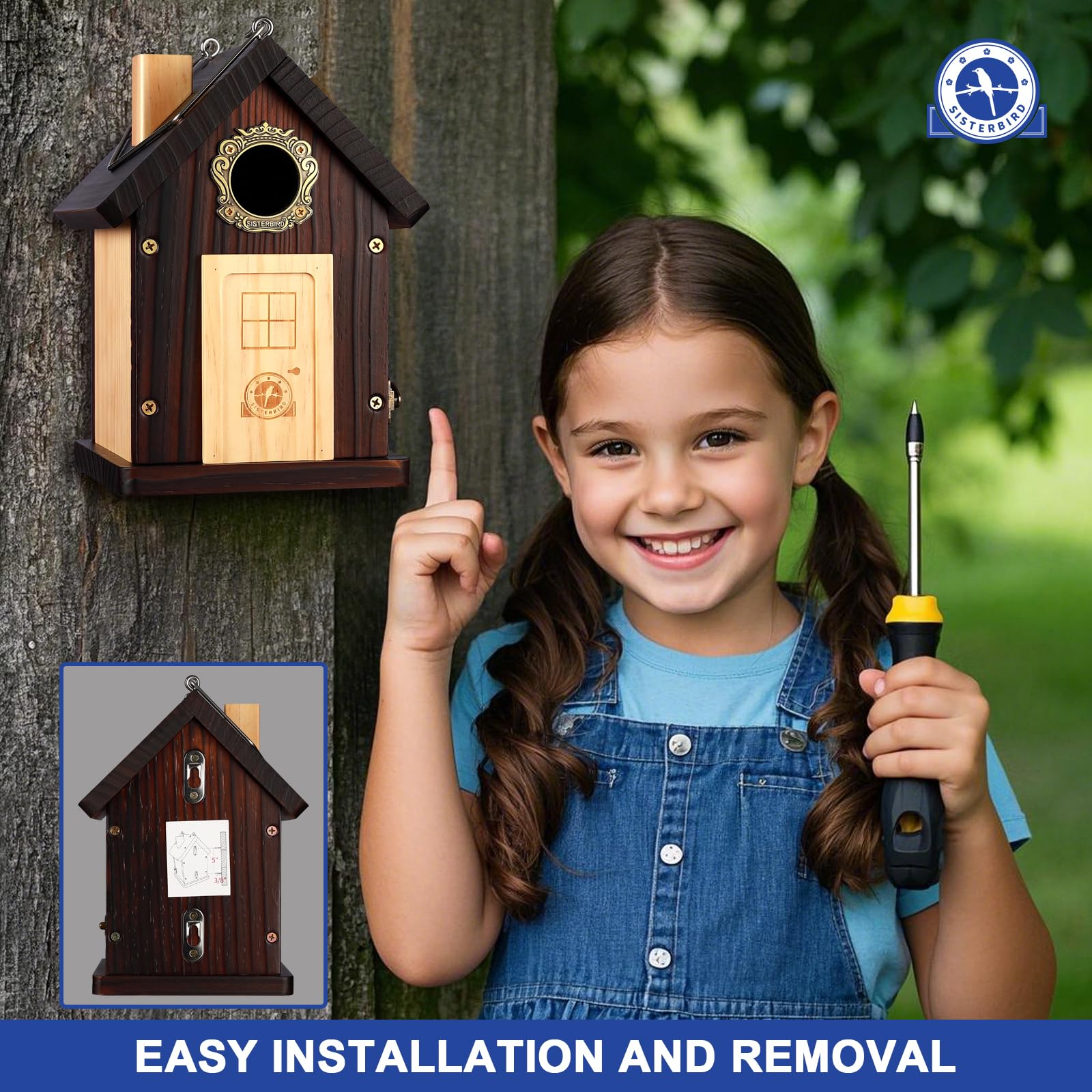SISTERBIRD side door open for easy cleaning and quick seasonal maintenance
