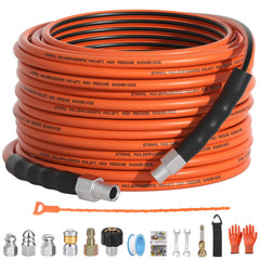 SITIMIMIL front kit layout showing hose, nozzles, and accessories for ready-to-use cleaning