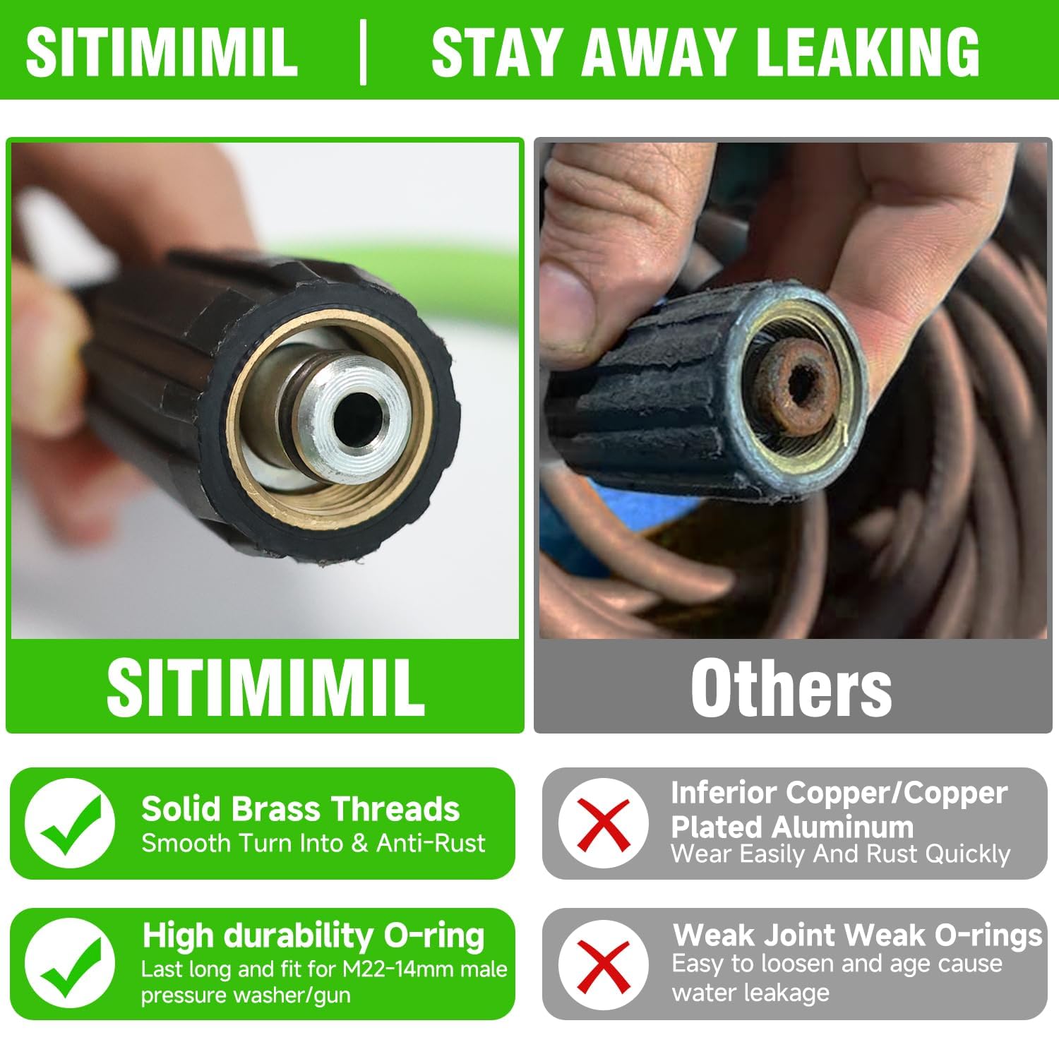 SITIMIMIL hose beside tape measure showing 25 ft scale for reach