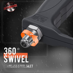 SITIMIMIL close-up of 360° swivel inlet preventing hose tangles and improving rotation