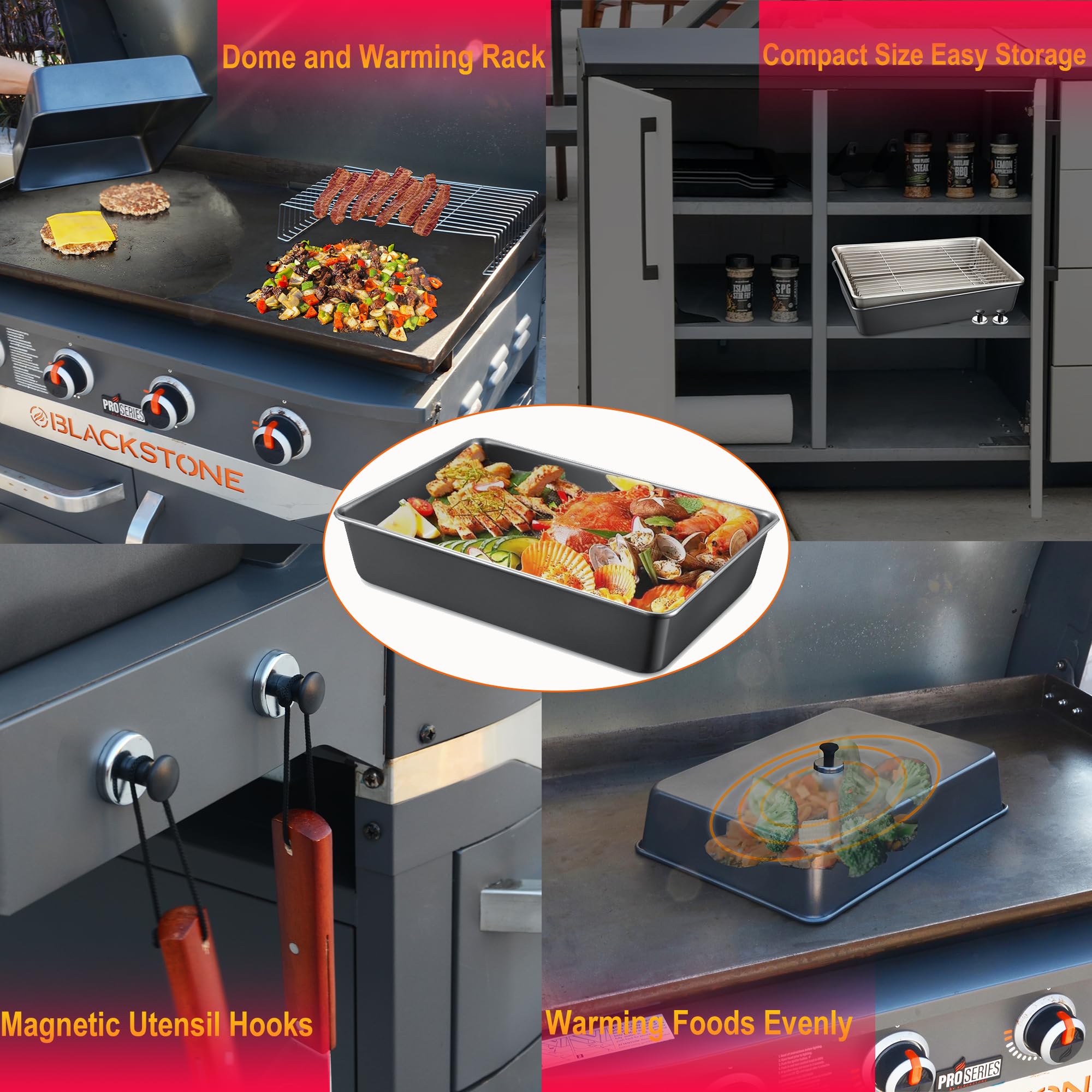 Sivsis domes in use melting cheese over burgers for quick, consistent results