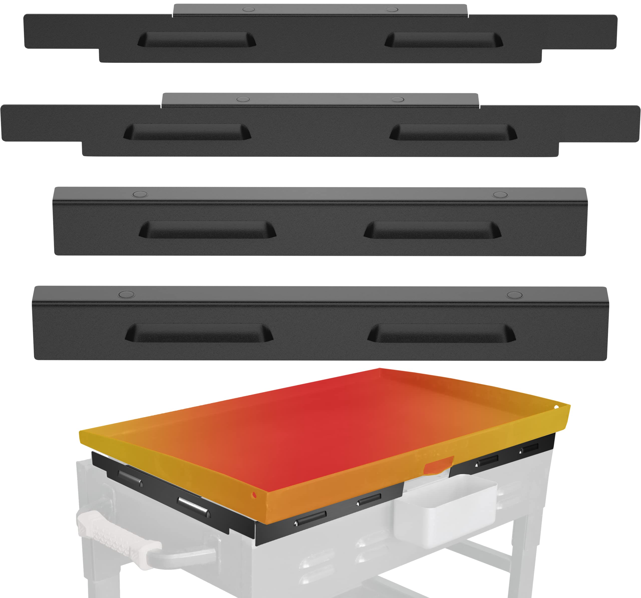 Sivsis front view installed on 28-inch griddle showing wind protection benefit
