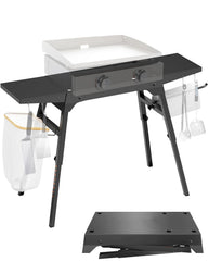 Sivsis front view showing Blackstone griddle on sturdy frame for secure cooking