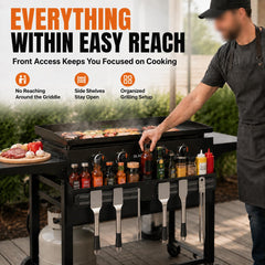 Sivsis in use with condiments and utensils for streamlined cooking
