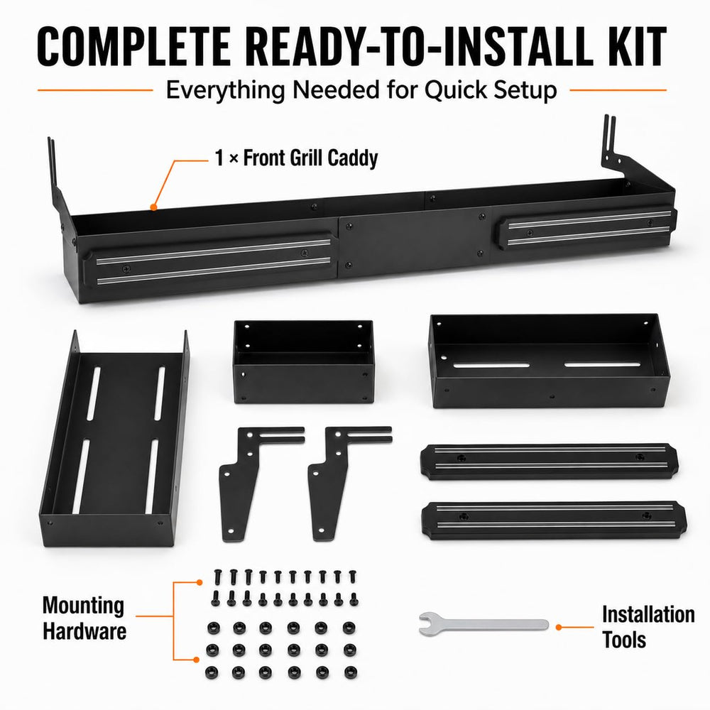 Sivsis lifestyle grilling setup with shelf organizing condiments and tools