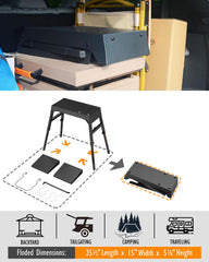 Sivsis side shelf with tool hooks showing organized prep space and quick access