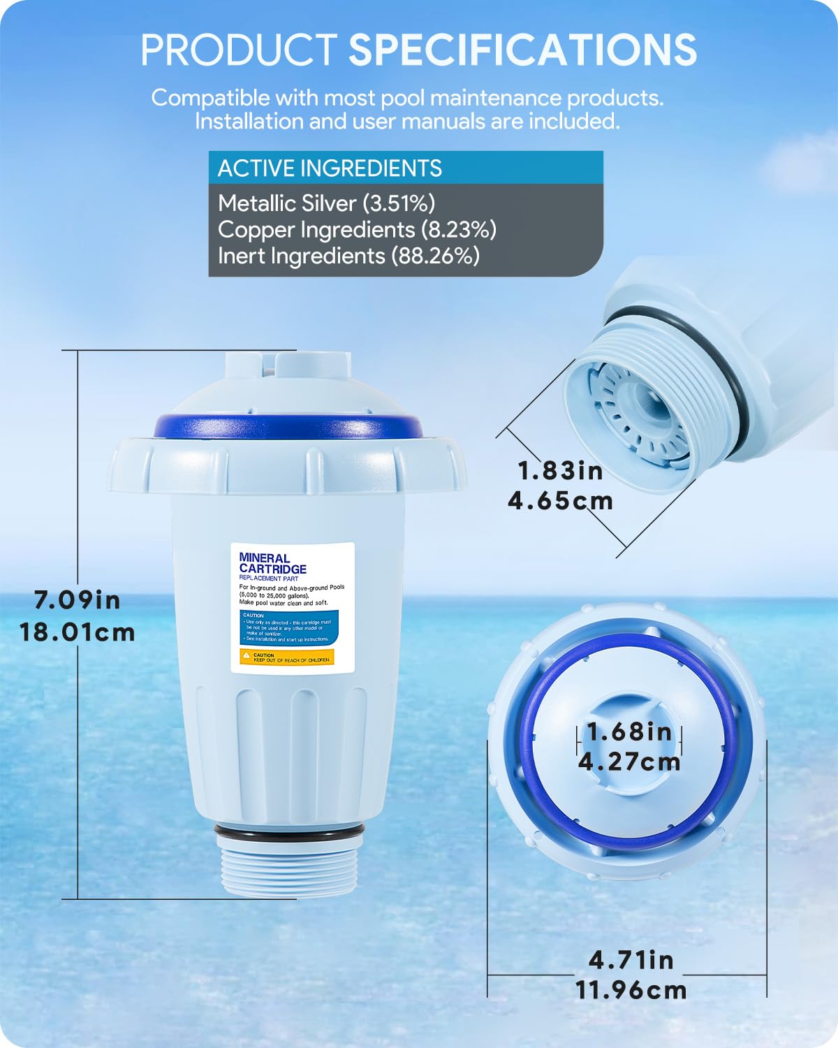 sixcow cartridge installed on above-ground pool system showing compatibility benefit