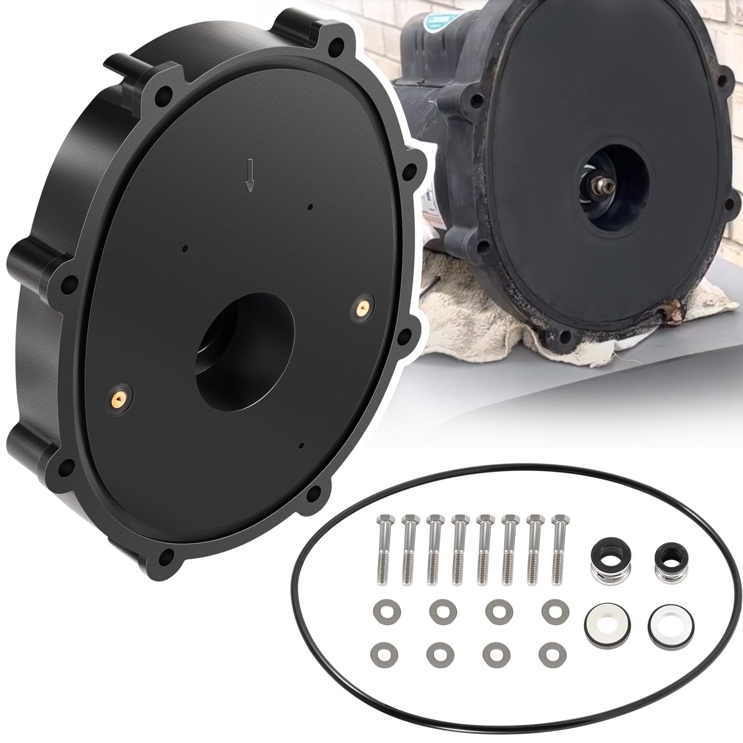 sixcow front view of backplate showing fitment and alignment benefits