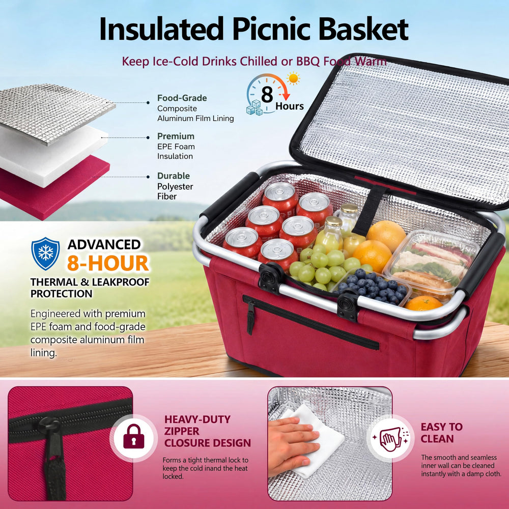 SIYUAN tote filled with groceries showing 27L capacity and reinforced base support