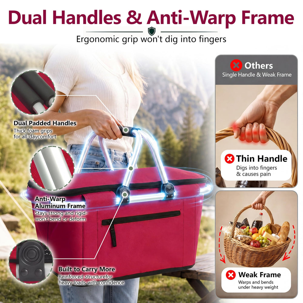 SIYUAN basket on picnic blanket showing convenient transport and easy setup