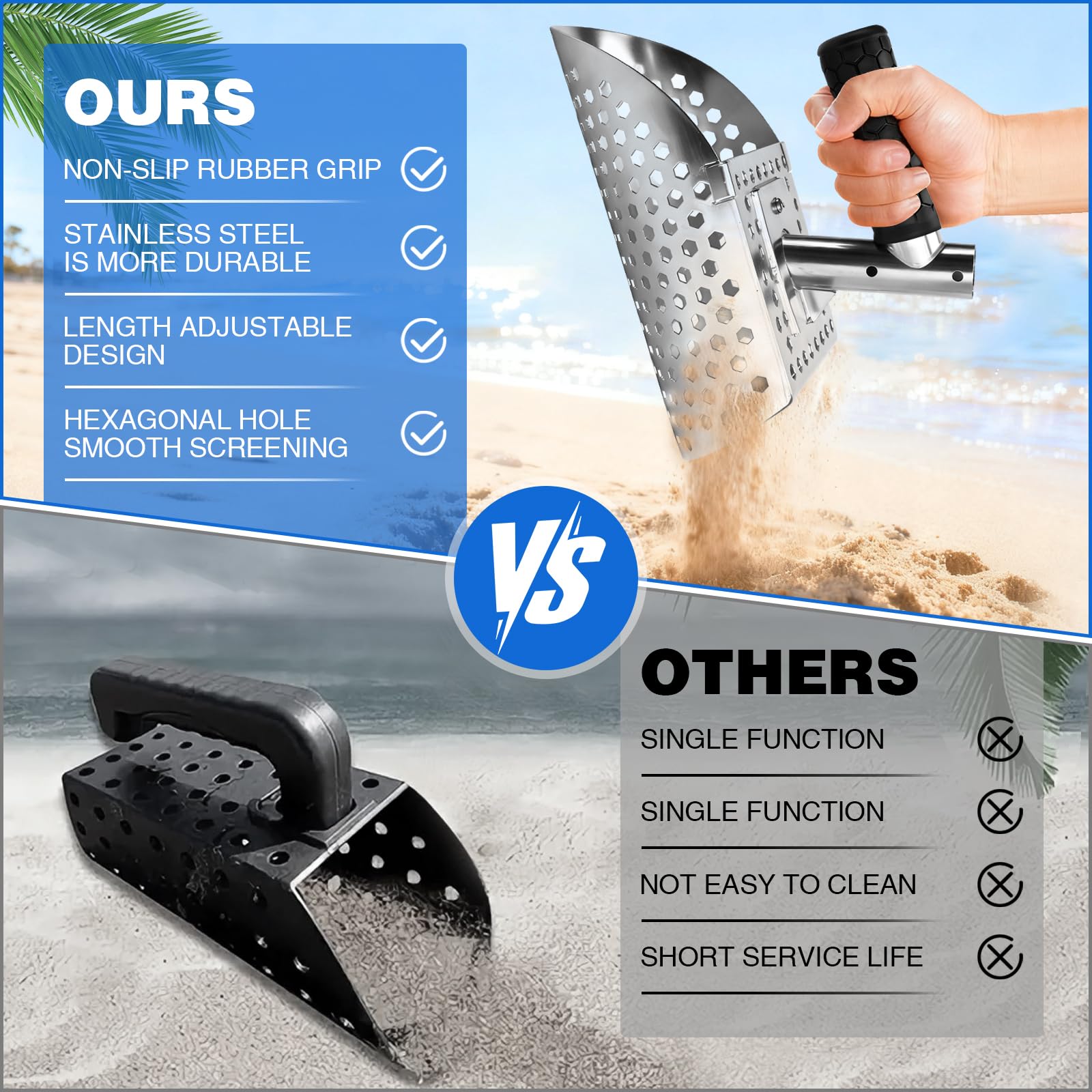 SJSHAL detachable handle and blade packed for travel ease and convenience