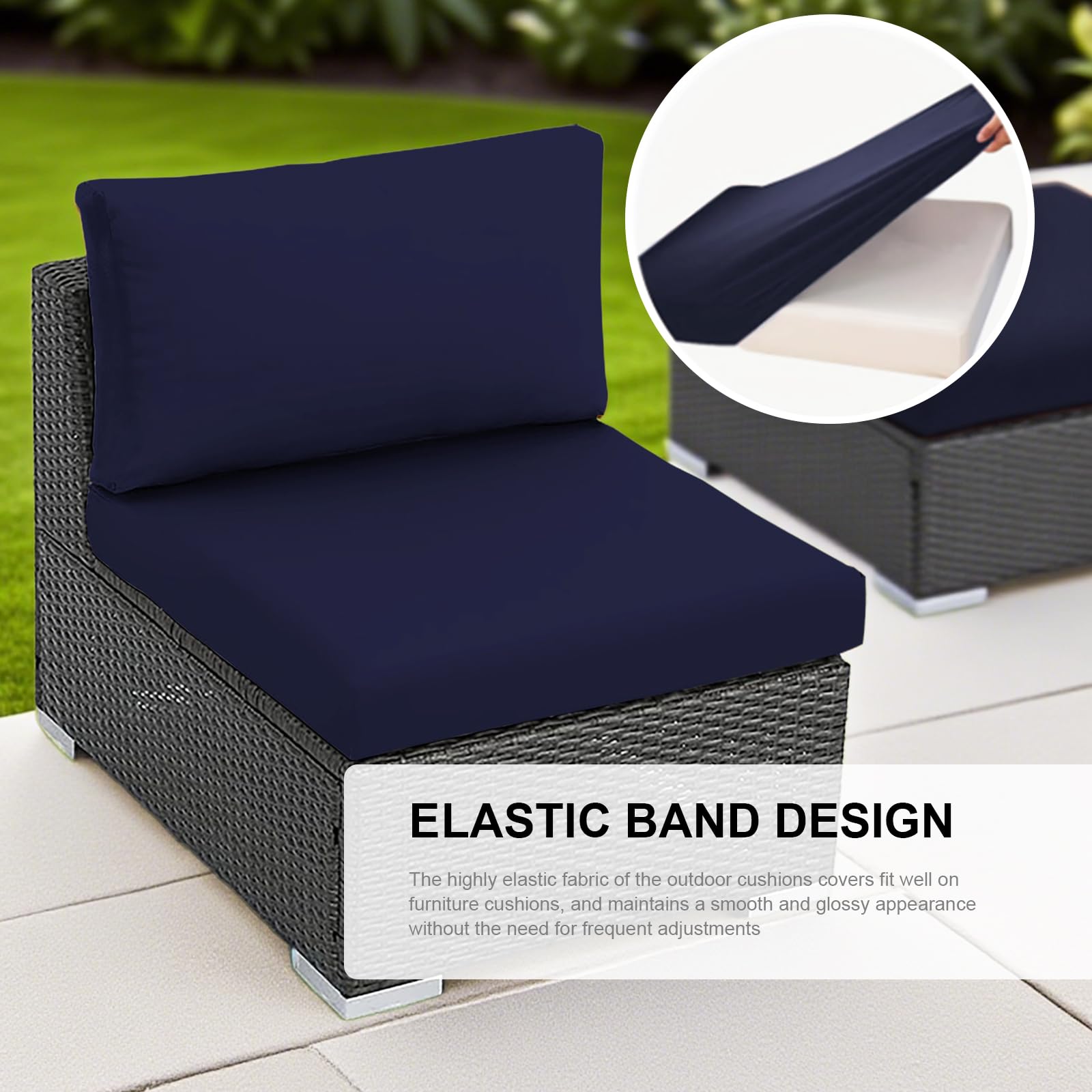 SK Studio cover fitted on patio sofa demonstrating water-resistant protection