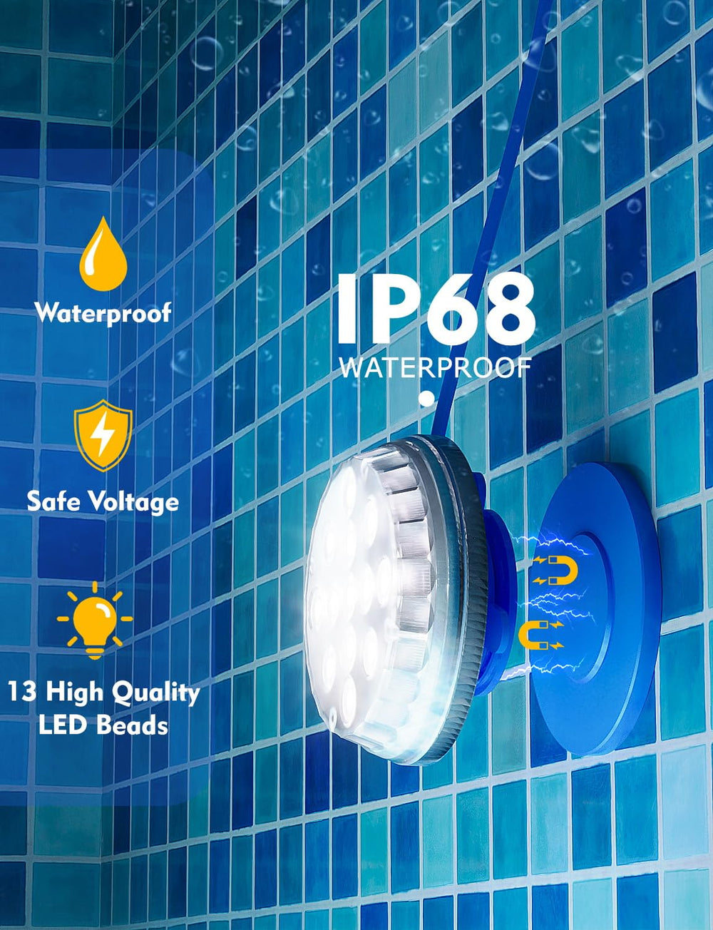 Skairipa underwater in-use demonstrating IP68 waterproof safety and glow