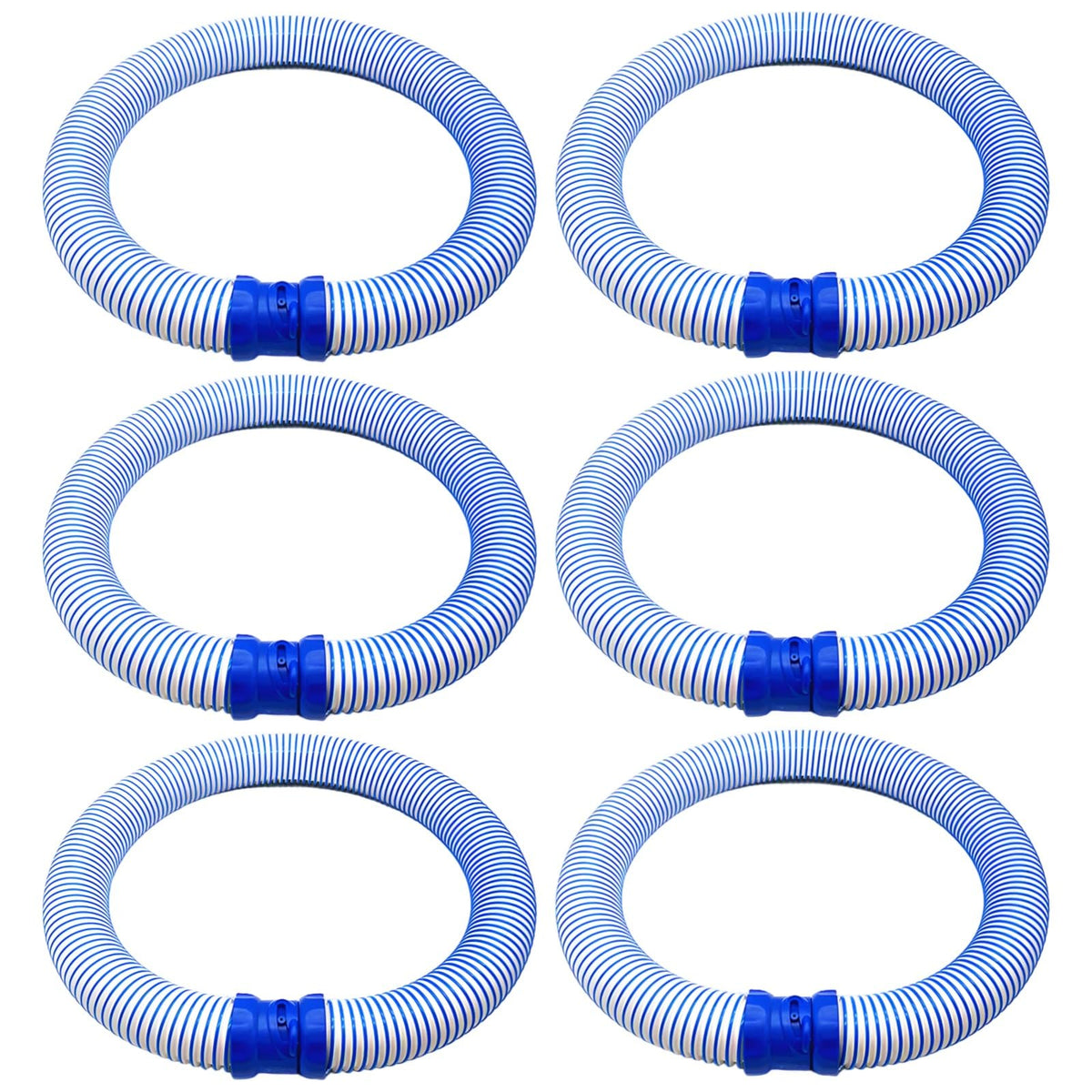 Skdqiee front view of six 39-inch pool cleaner hoses showing full kit and packaging benefit