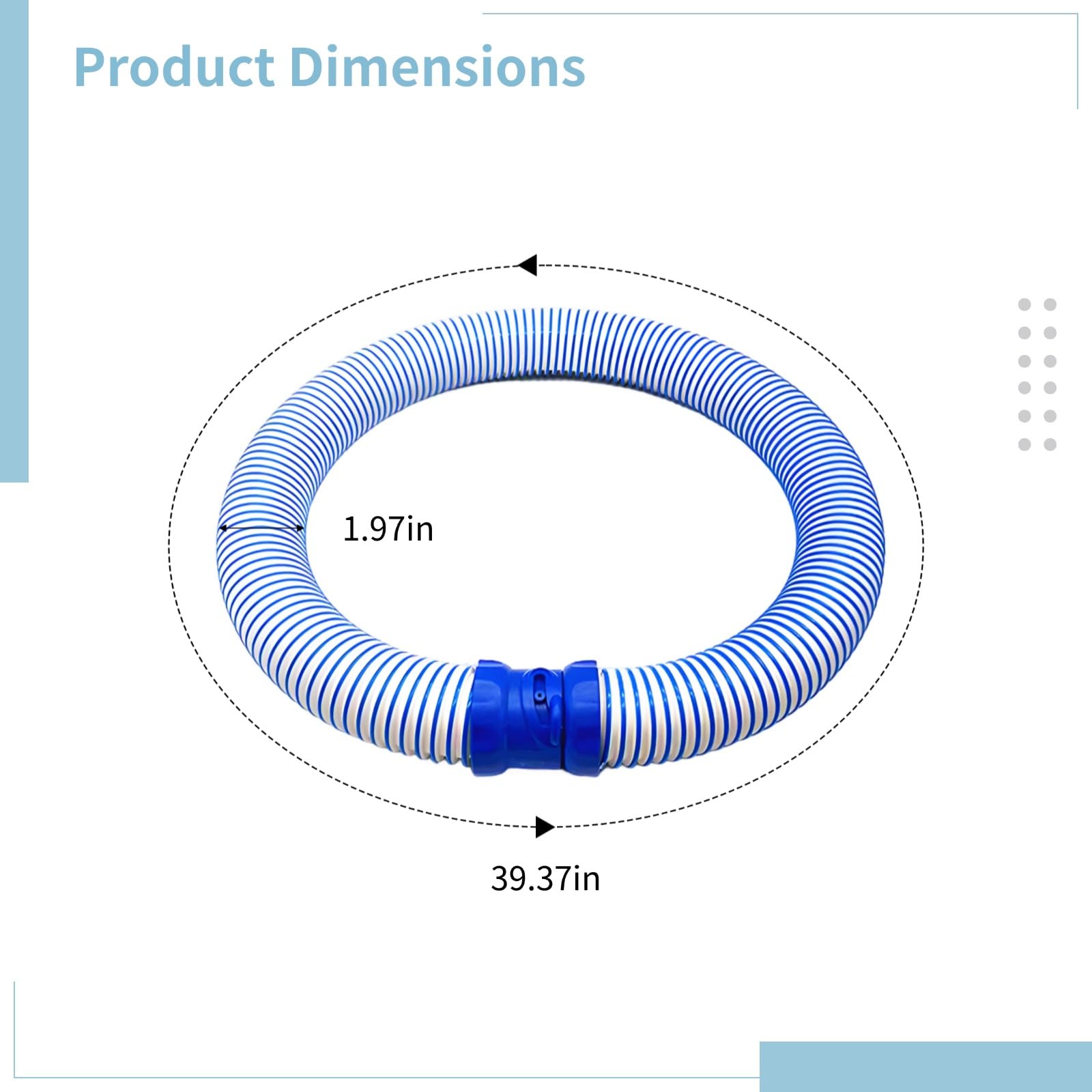 Skdqiee replacement hose installed on pool sweeper cleaning a pool floor efficiently benefit