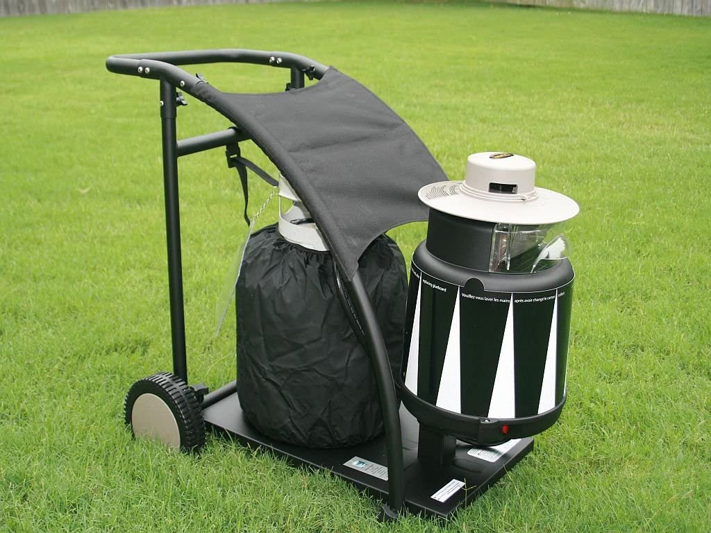 SkeeterVac housing close-up showing weather-resistant construction benefit