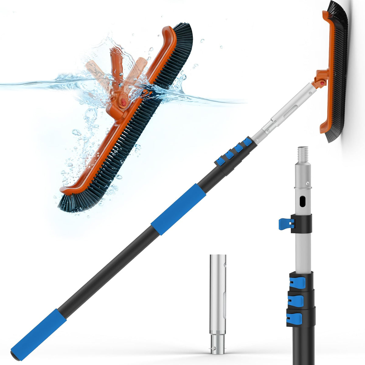 SKGPOLE front view with 19 inch brush showing universal fit and ease
