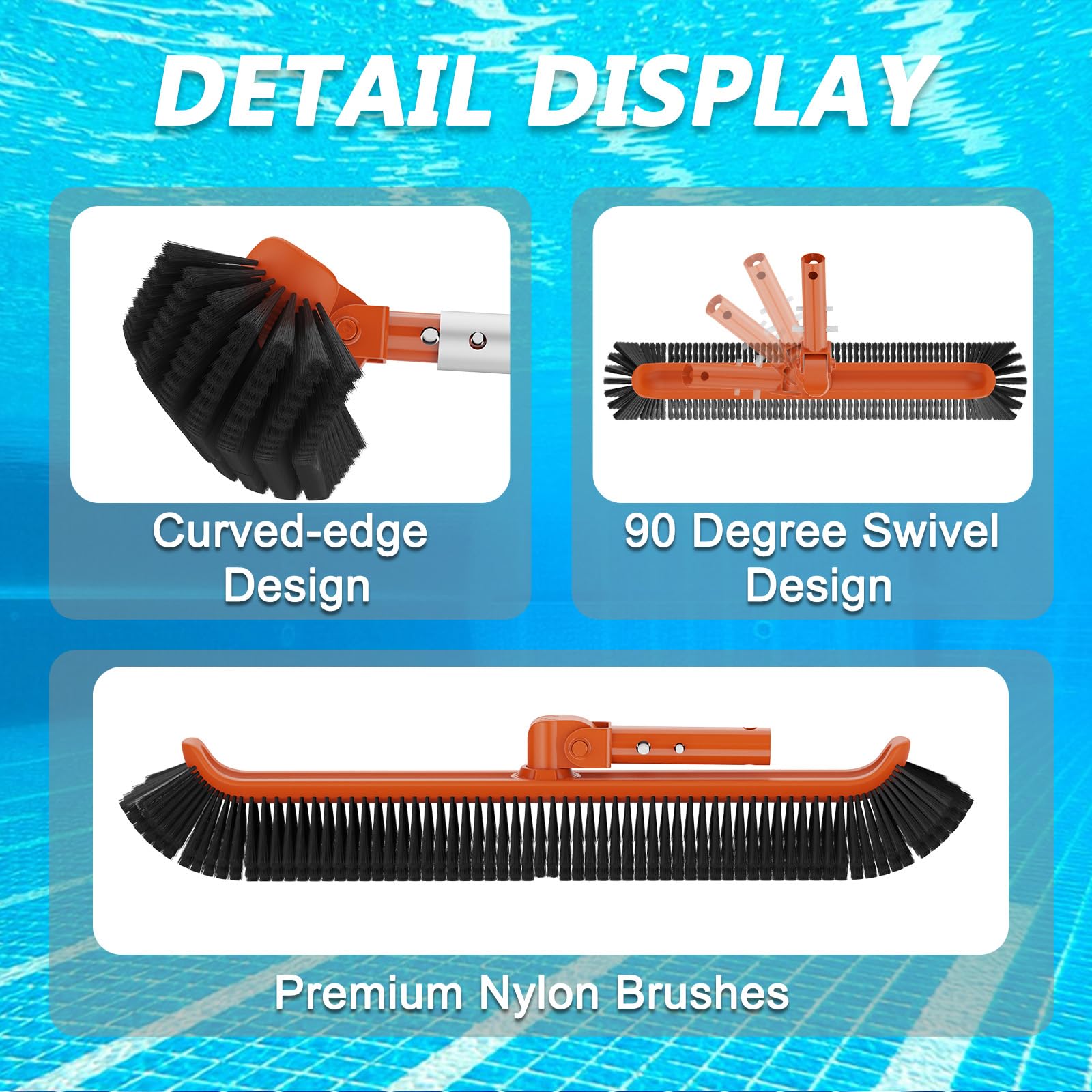 SKGPOLE fully extended to 16ft reaching deep end to save time