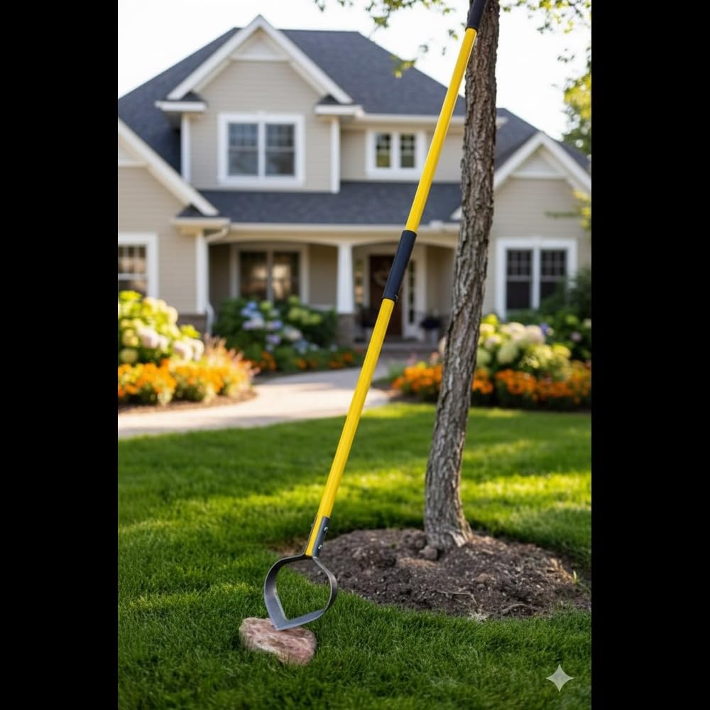 Skidger next to ruler illustrating 54-inch fiberglass handle for less bending