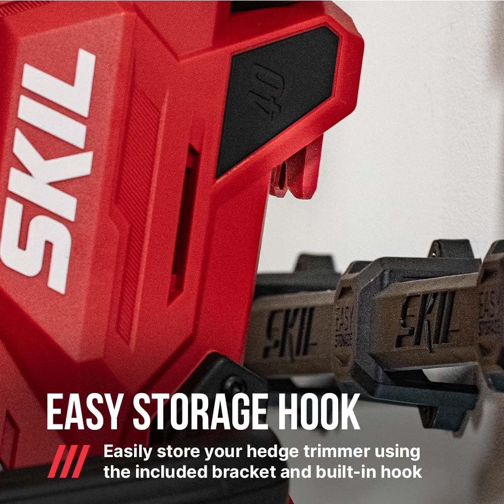 SKIL PWR CORE 40 2.0Ah battery and 60W charger showing quick recharge convenience