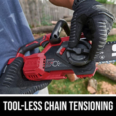 SKIL in-use cutting a branch demonstrating efficient cordless operation and control