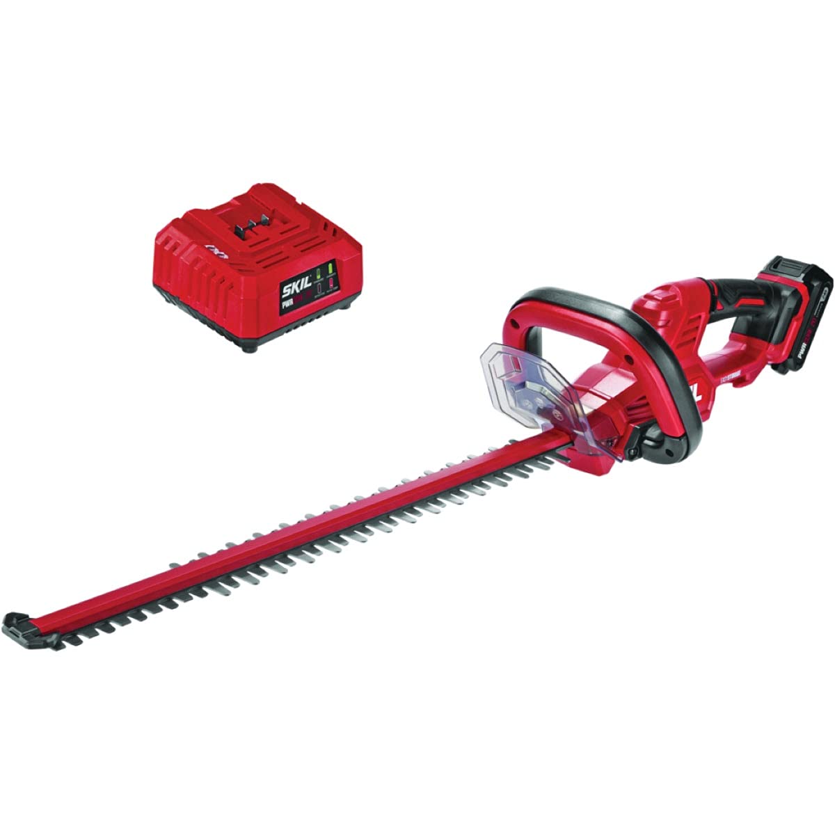 Skil PWR CORE 20 front view showing tool and comfort grip for controlled trimming