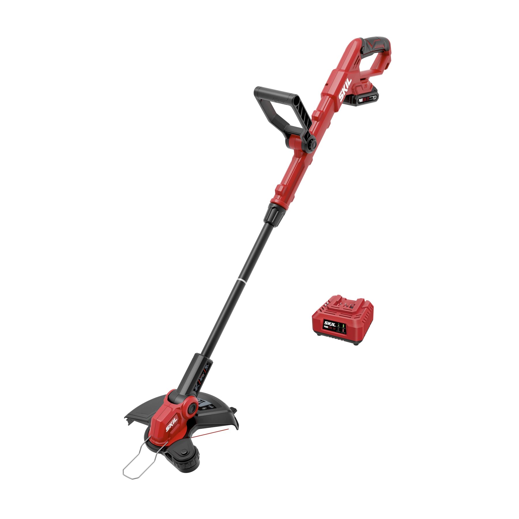 SKIL pivoting head string trimmer front view showing compact design and balance